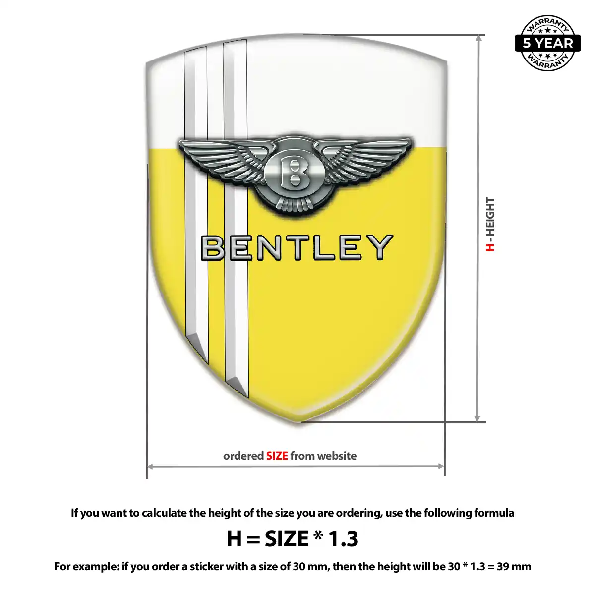 Bentley Epoxy Domed Sticker Resin Luxe