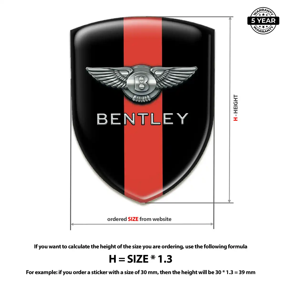 Bentley Epoxy Domed Sticker Signature Grade