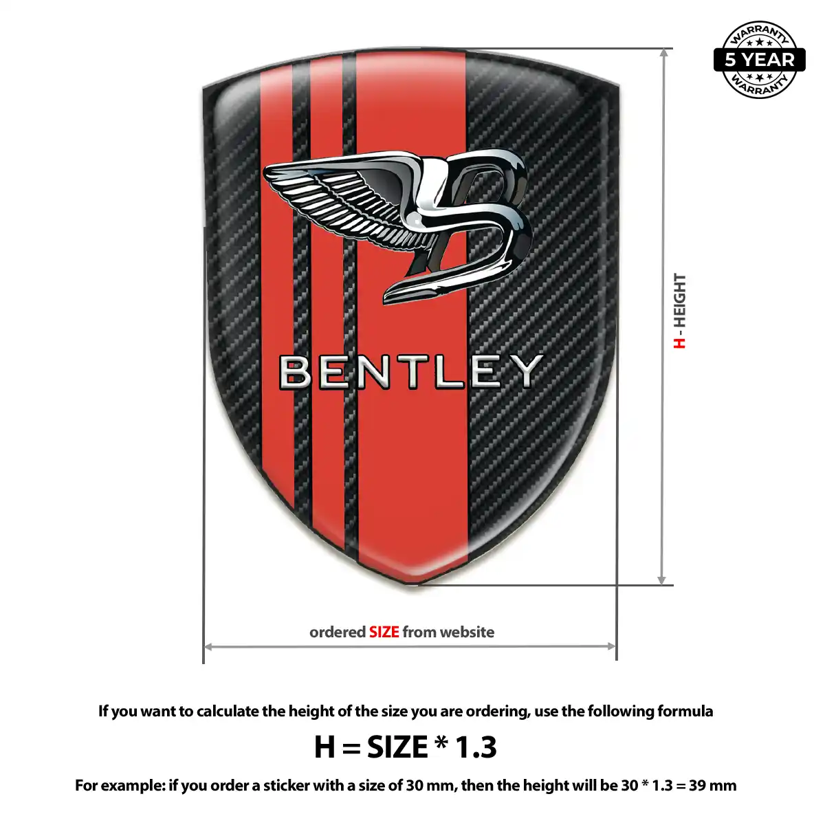 Bentley Epoxy Domed Sticker Street Tuning