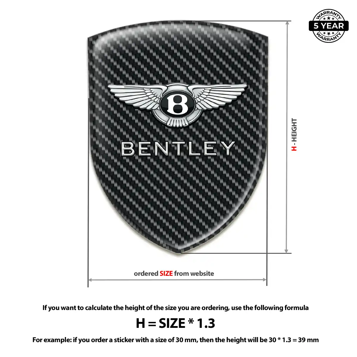 Bentley Epoxy Domed Sticker Superior Craft