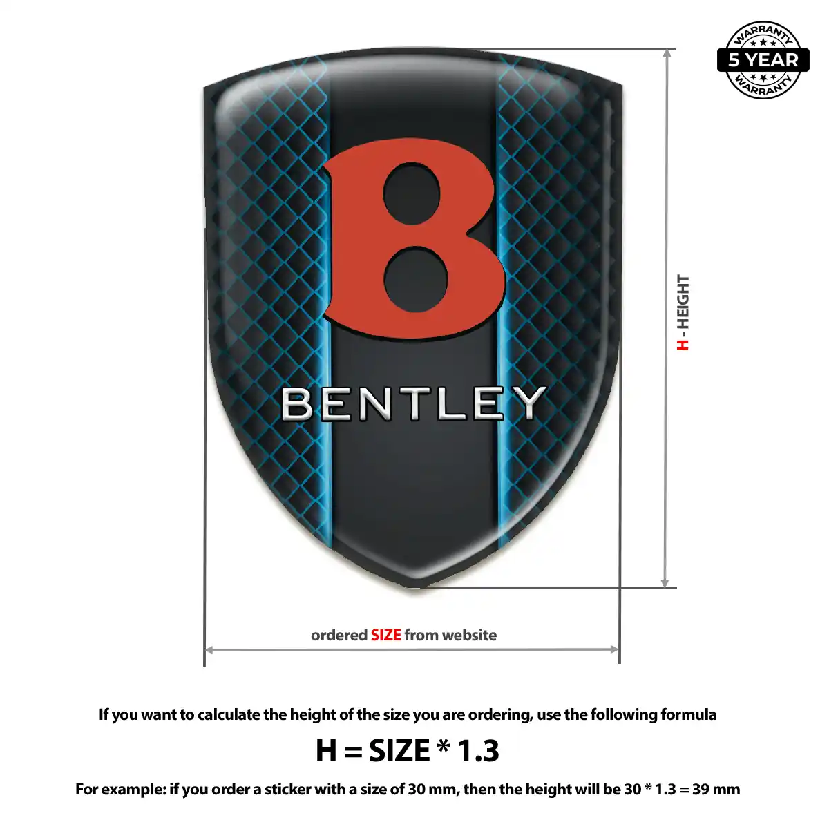 Bentley Gel Badge Sticker Auto Tuning