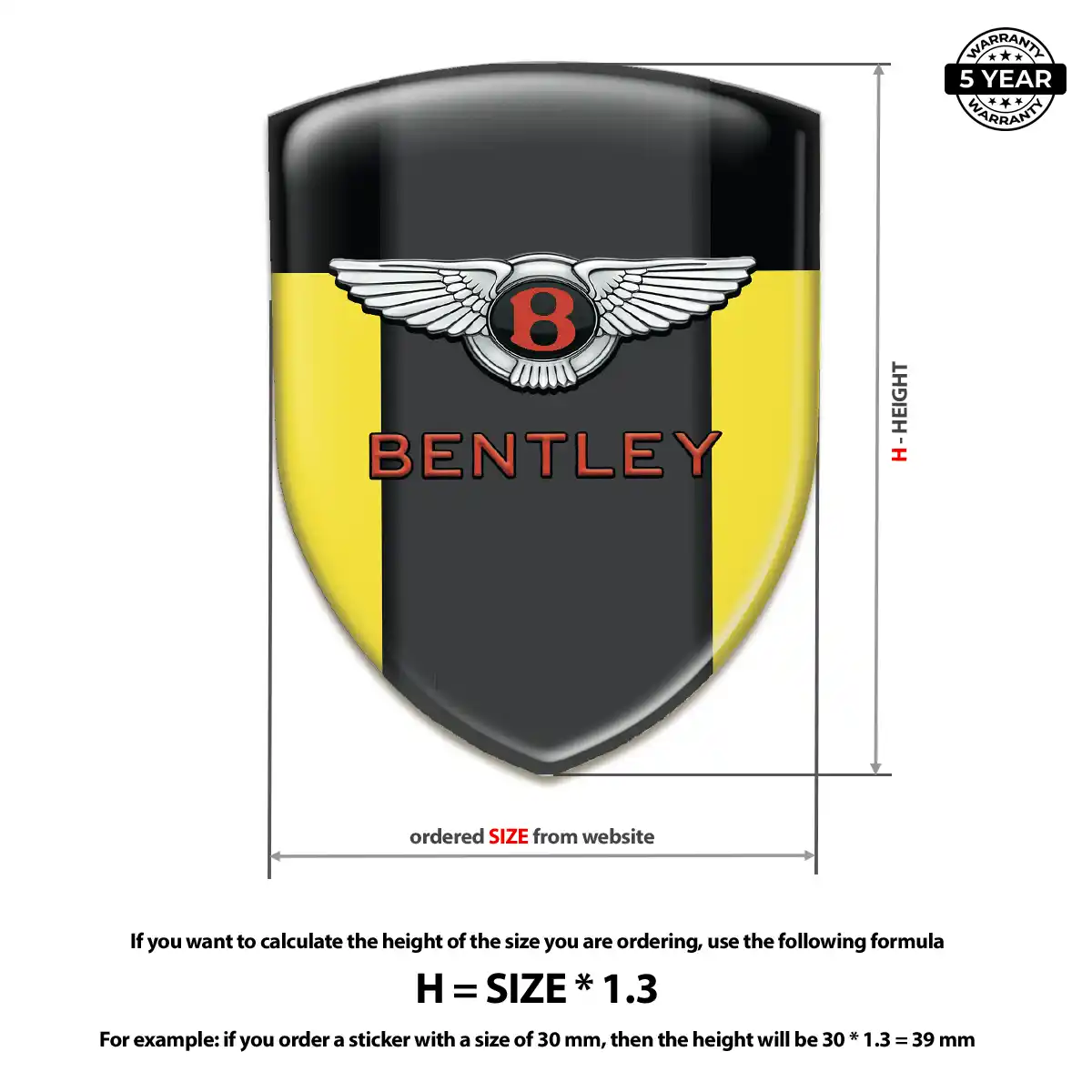 Bentley Gel Badge Sticker Cabin Style