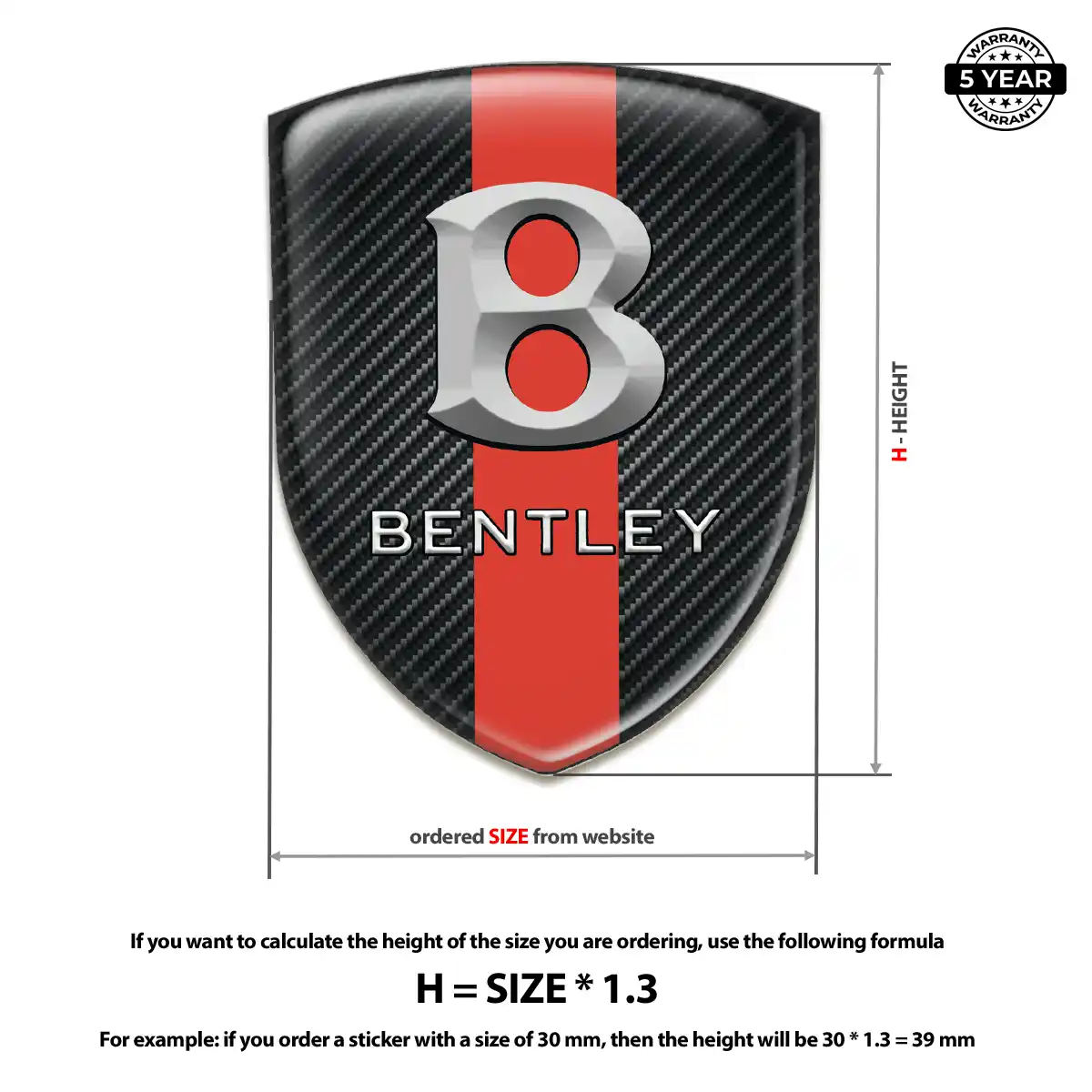 Bentley Gel Badge Sticker Deluxe Edition