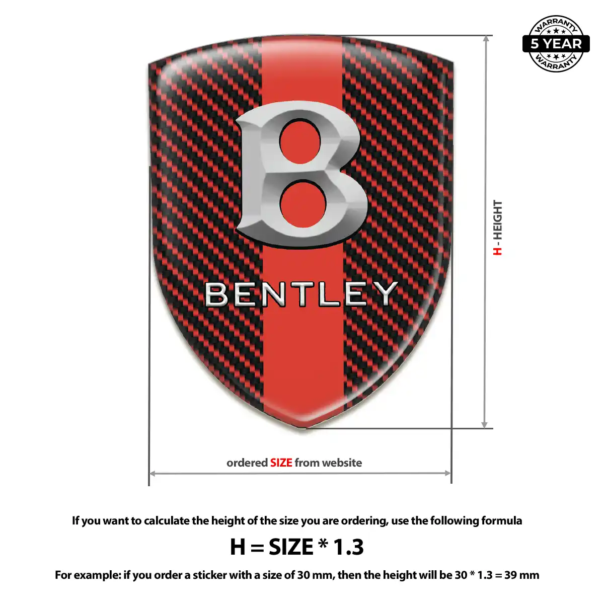 Bentley Gel Badge Sticker Elite Edition
