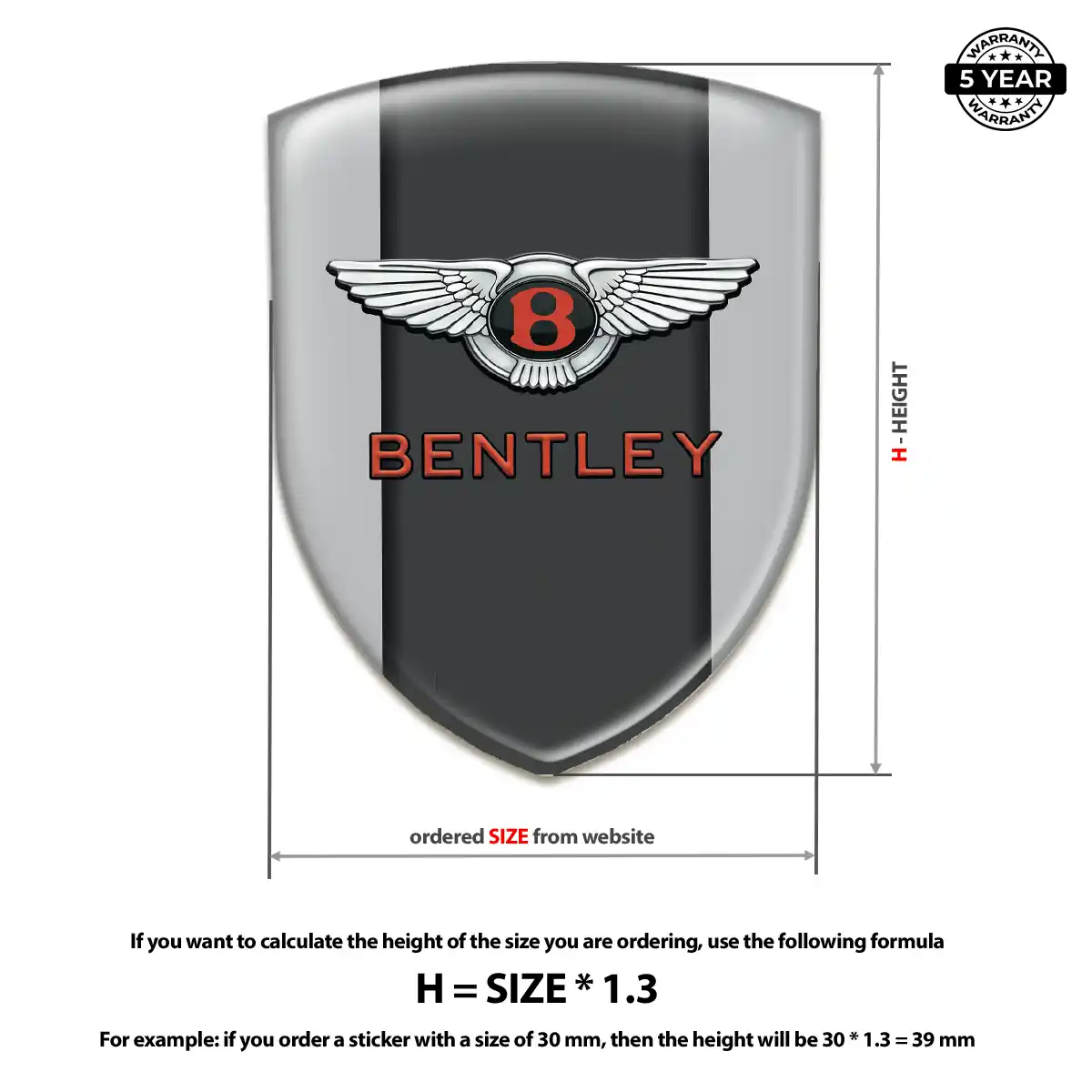 Bentley Gel Badge Sticker Elite Finish