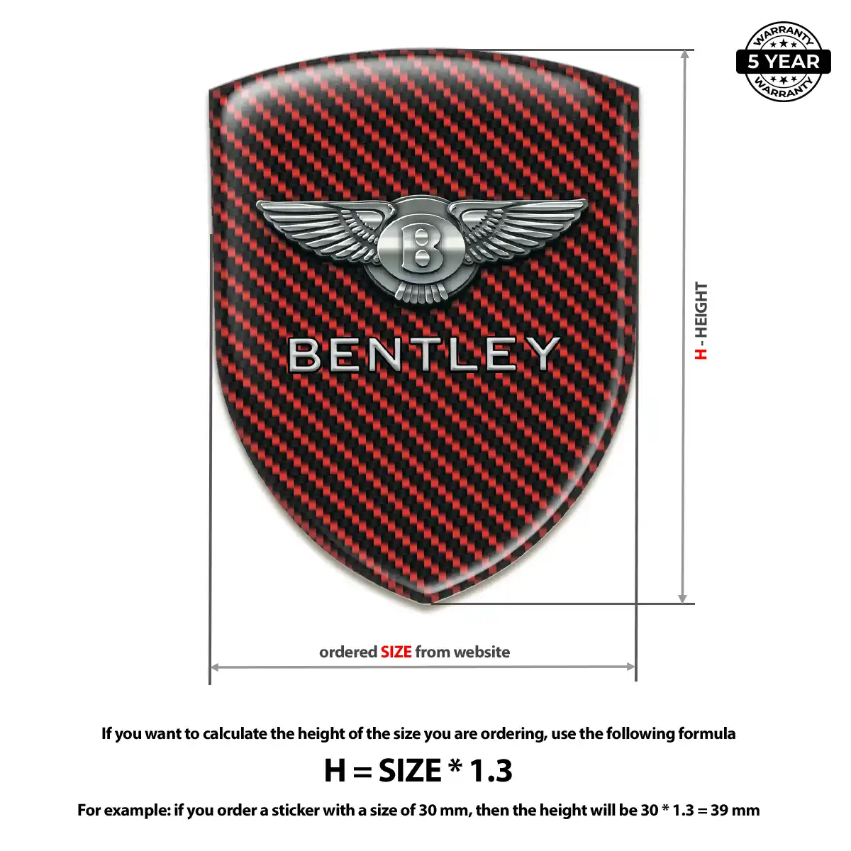 Bentley Gel Badge Sticker Exterior Luxe