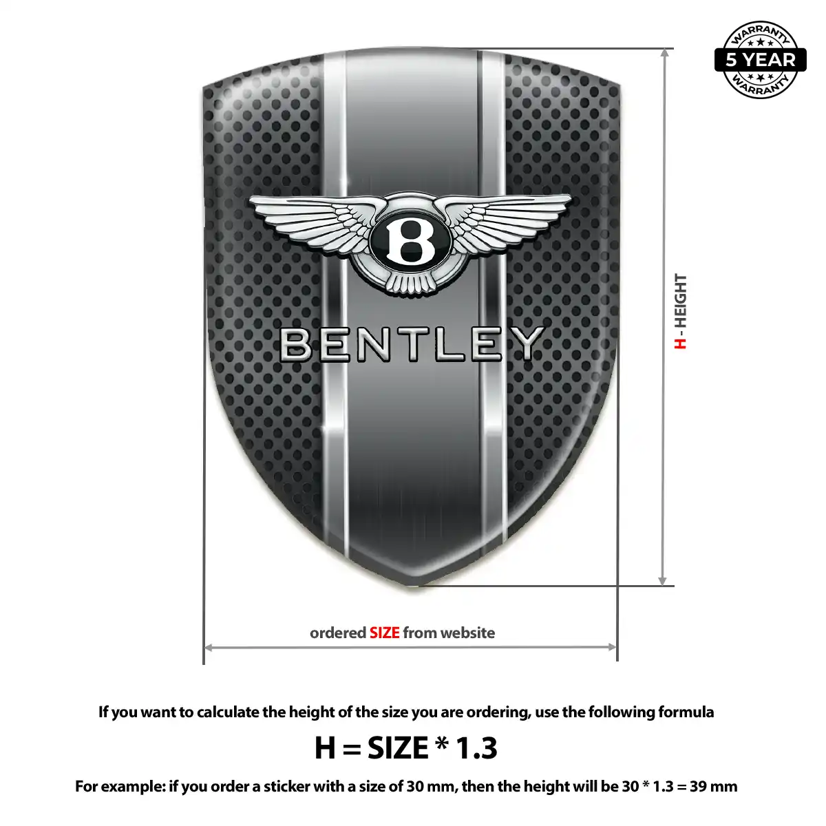 Bentley Gel Badge Sticker Interior Elegance