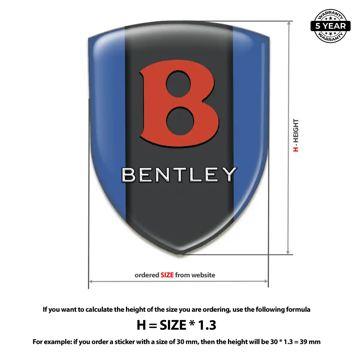 Bentley Gel Badge Sticker Interior Luxe