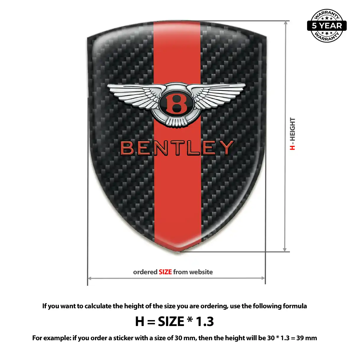 Bentley Gel Badge Sticker Noble Edition