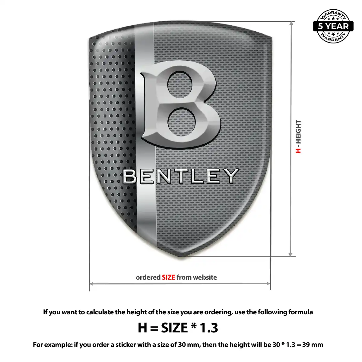 Bentley Gel Badge Sticker Opulent Line