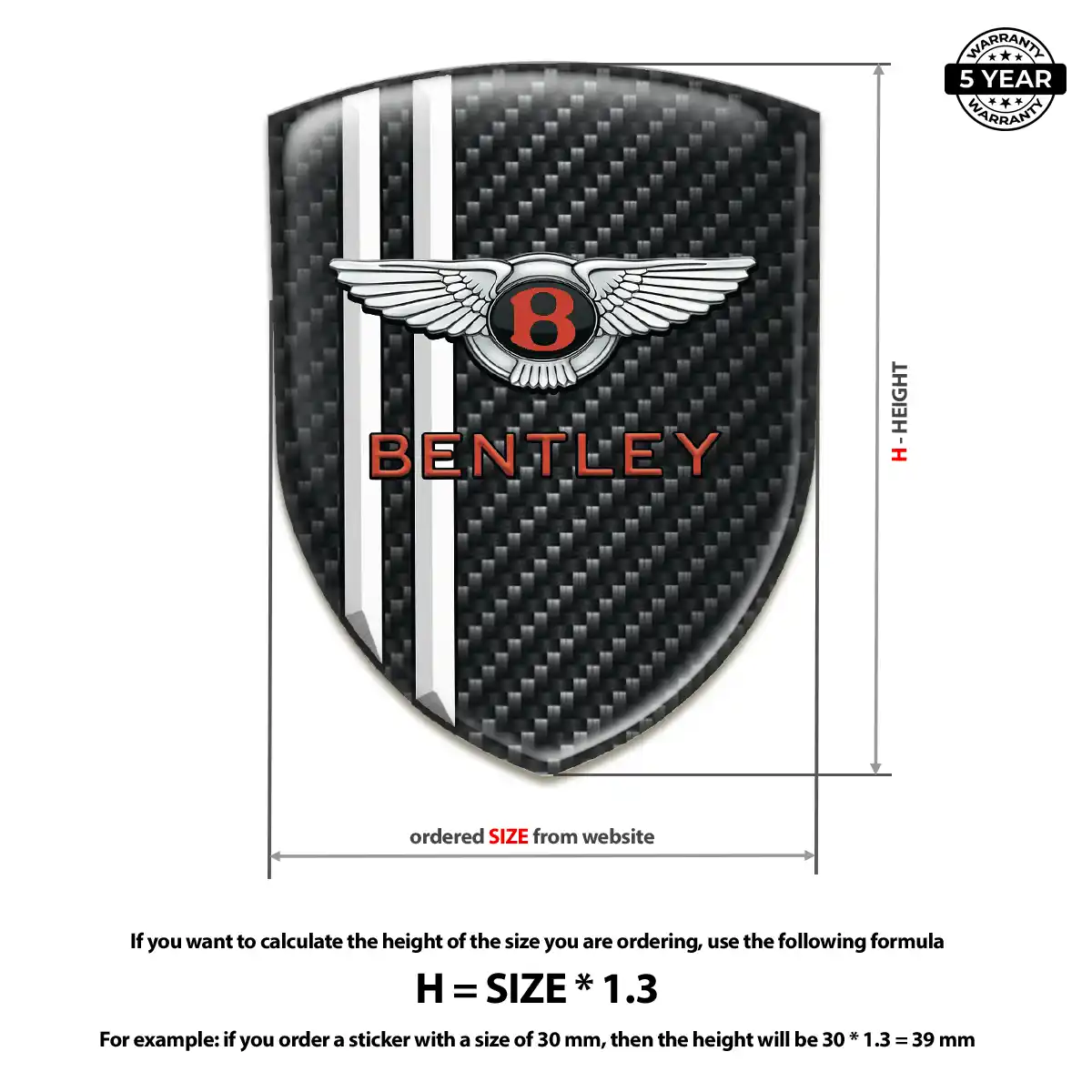 Bentley Gel Badge Sticker Outer Style