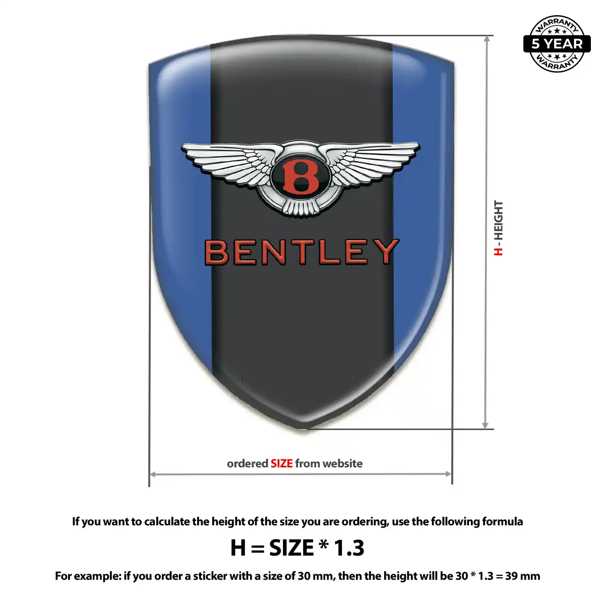 Bentley Gel Badge Sticker Resin Elite