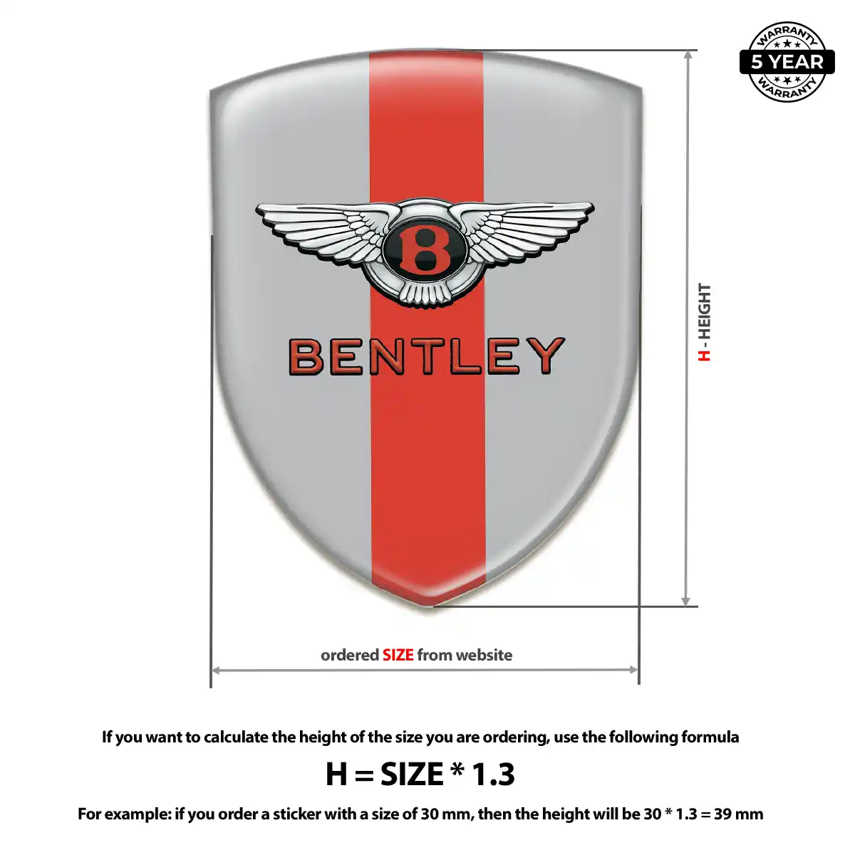 Bentley Gel Badge Sticker Resin Luxe