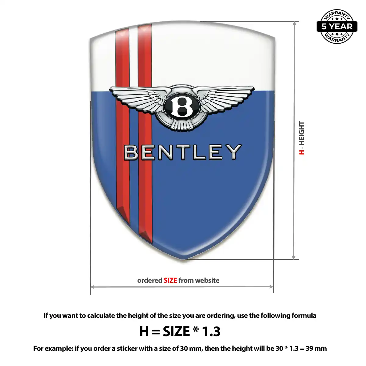 Bentley Gel Badge Sticker Sleek Style