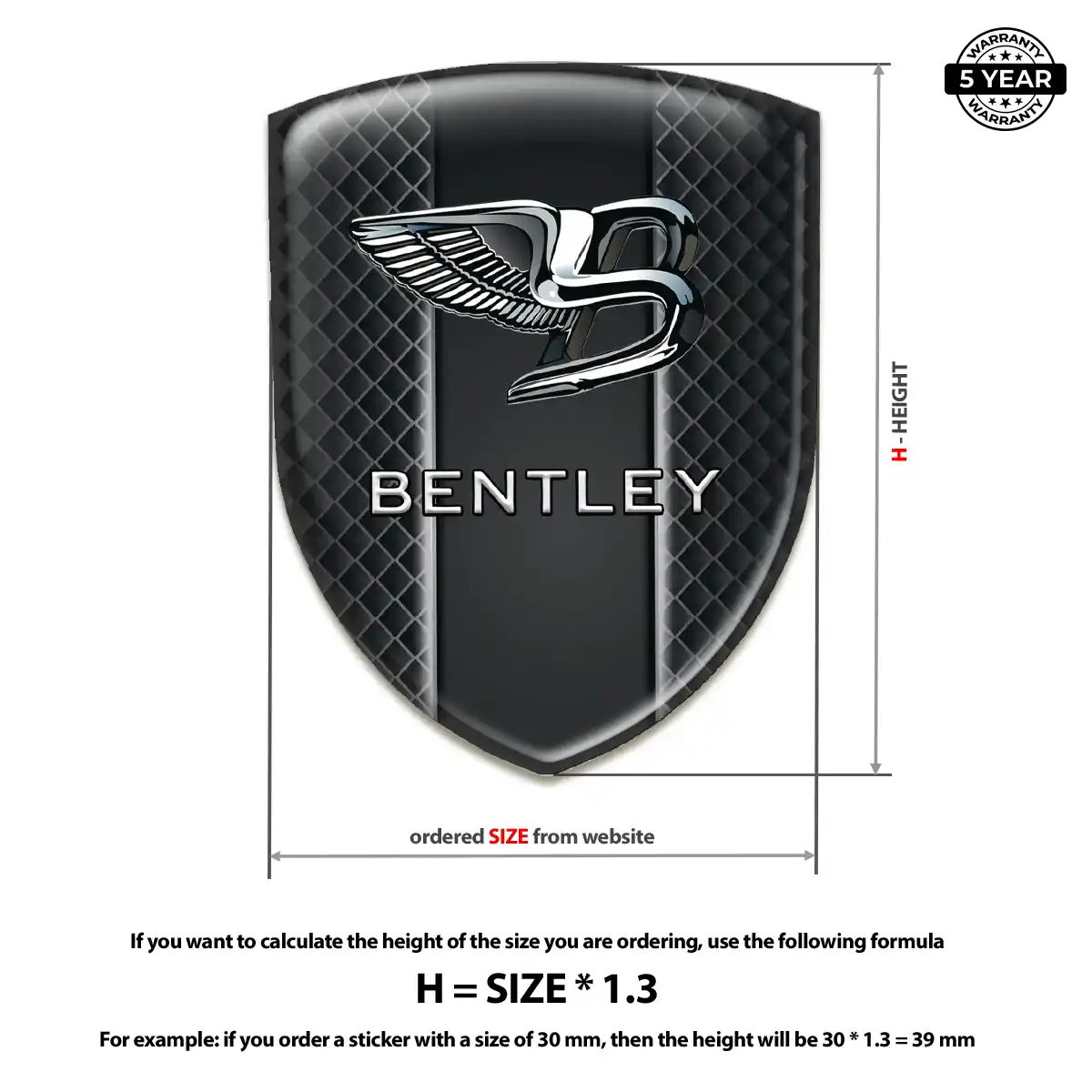 Bentley Gel Badge Sticker Superior Craft