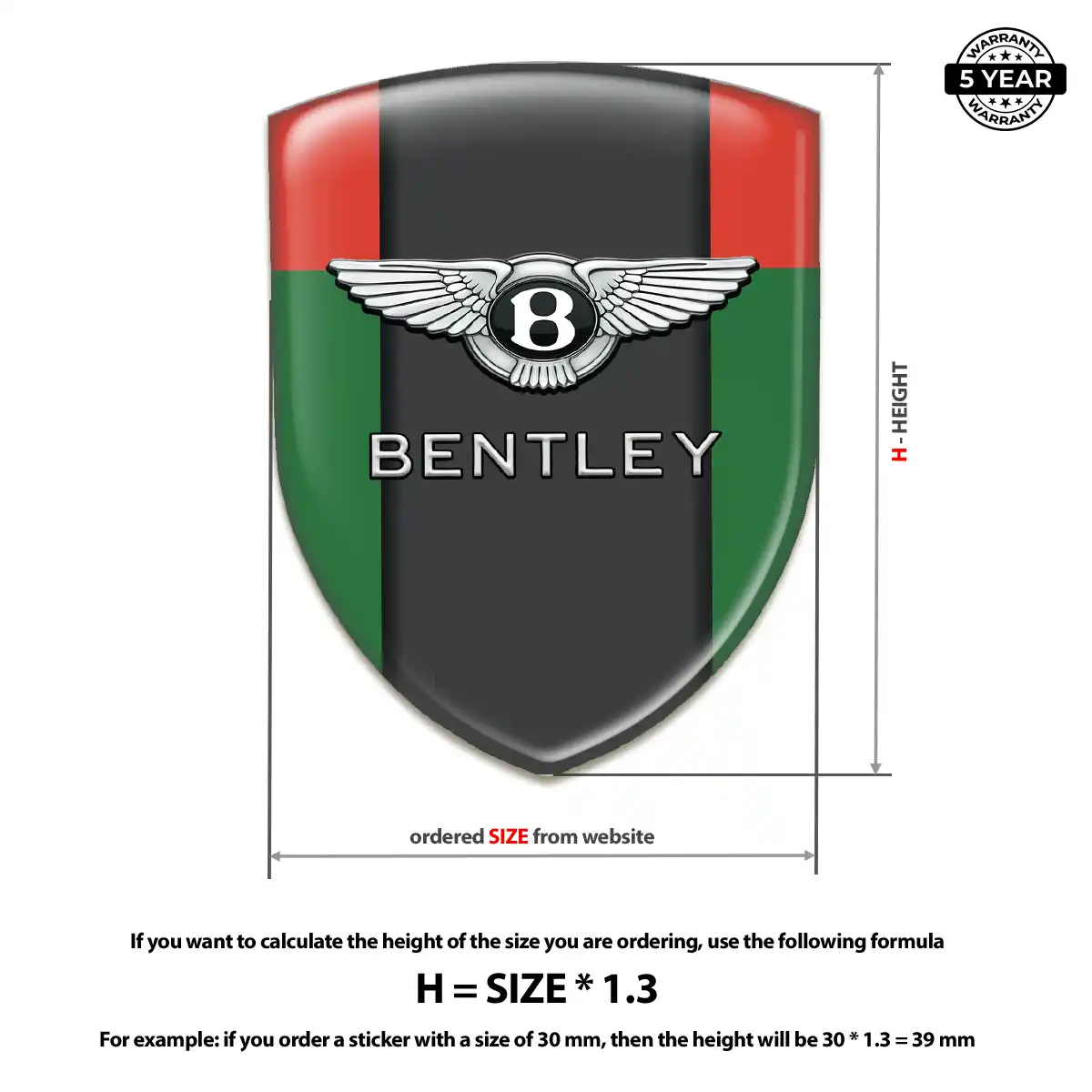 Bentley Gel Emblem Sticker Cabin Style