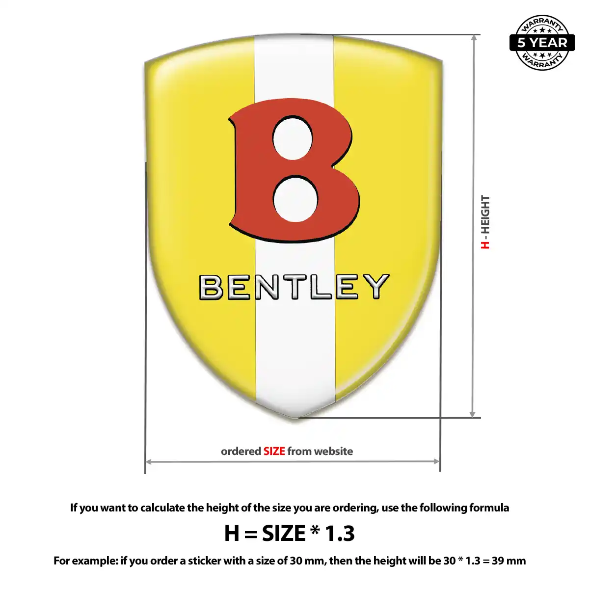 Bentley Gel Emblem Sticker Deluxe Edition