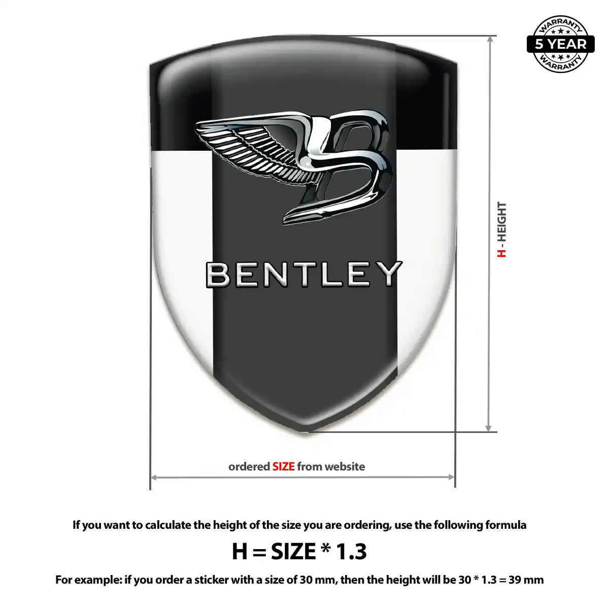 Bentley Gel Emblem Sticker Elite Finish