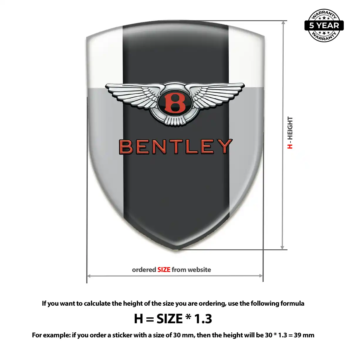 Bentley Gel Emblem Sticker Interior Elegance