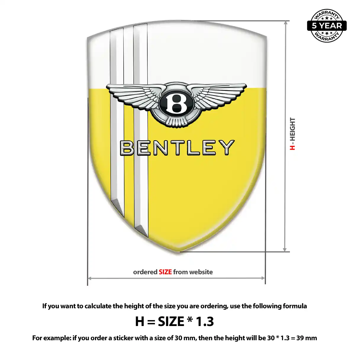 Bentley Gel Emblem Sticker Interior Luxe
