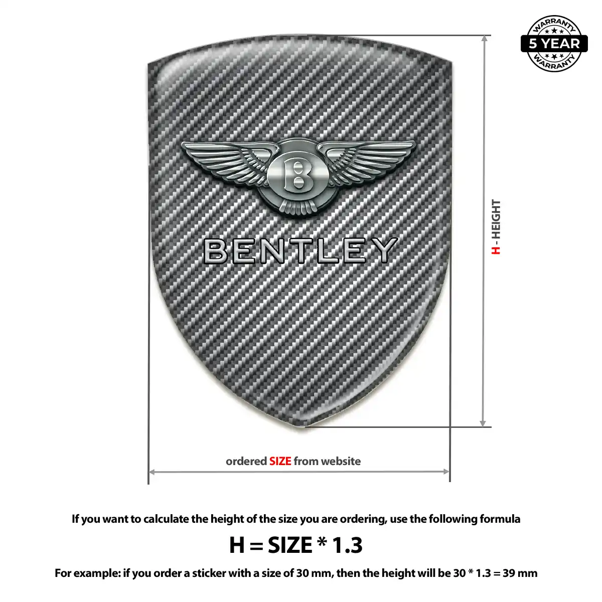Bentley Gel Emblem Sticker Noble Edition