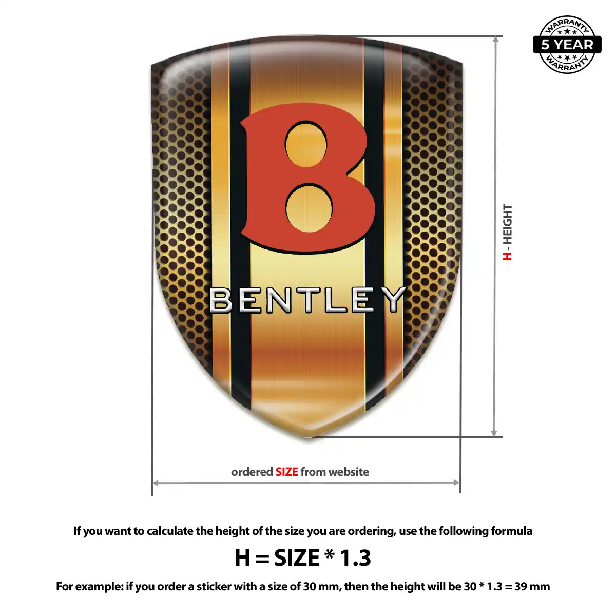 Bentley Gel Emblem Sticker Opulent Line