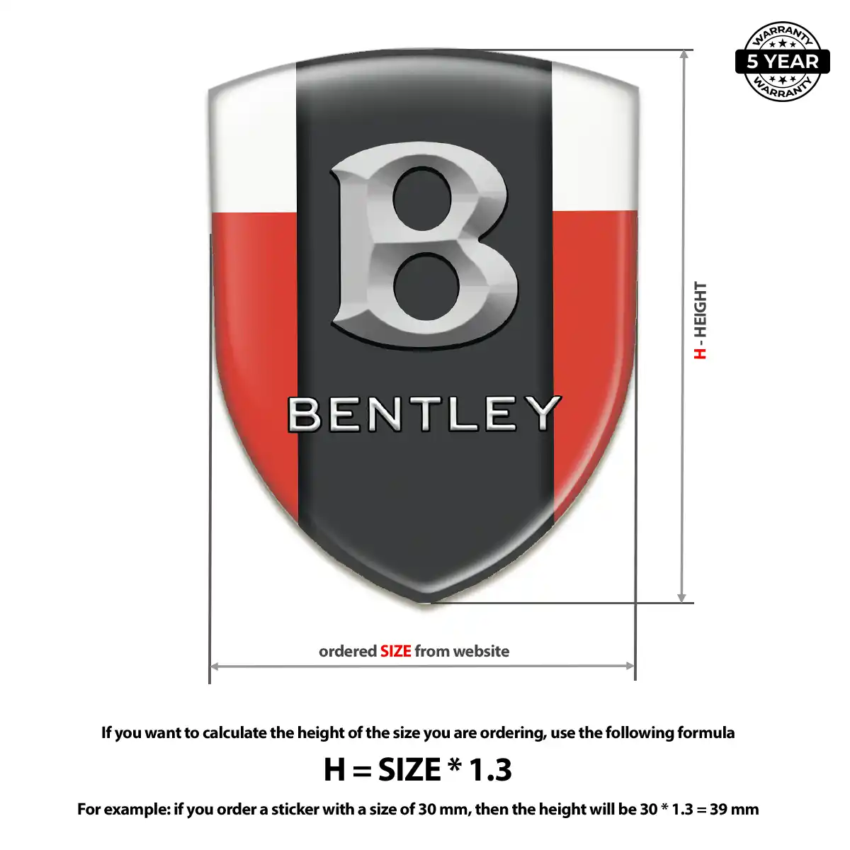 Bentley Gel Emblem Sticker Outer Style