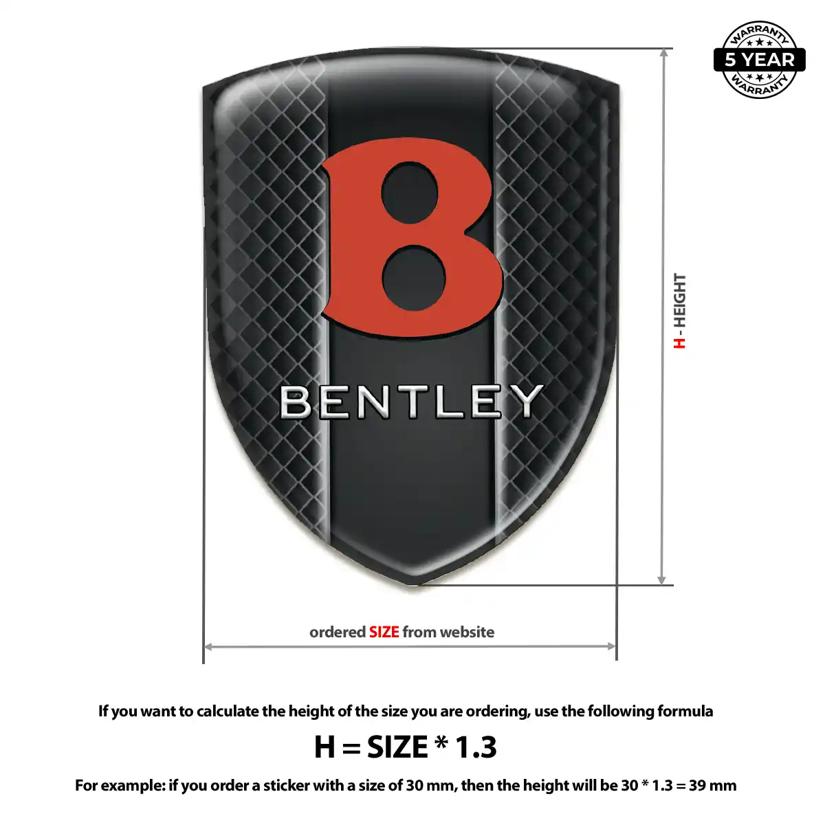 Bentley Gel Emblem Sticker Performance Style