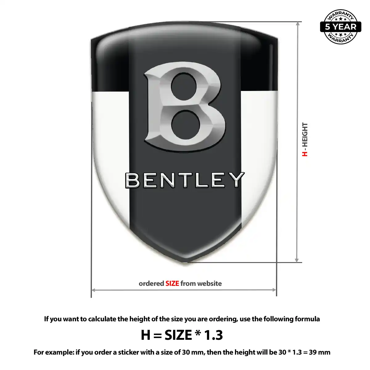 Bentley Gel Emblem Sticker Prestige Line