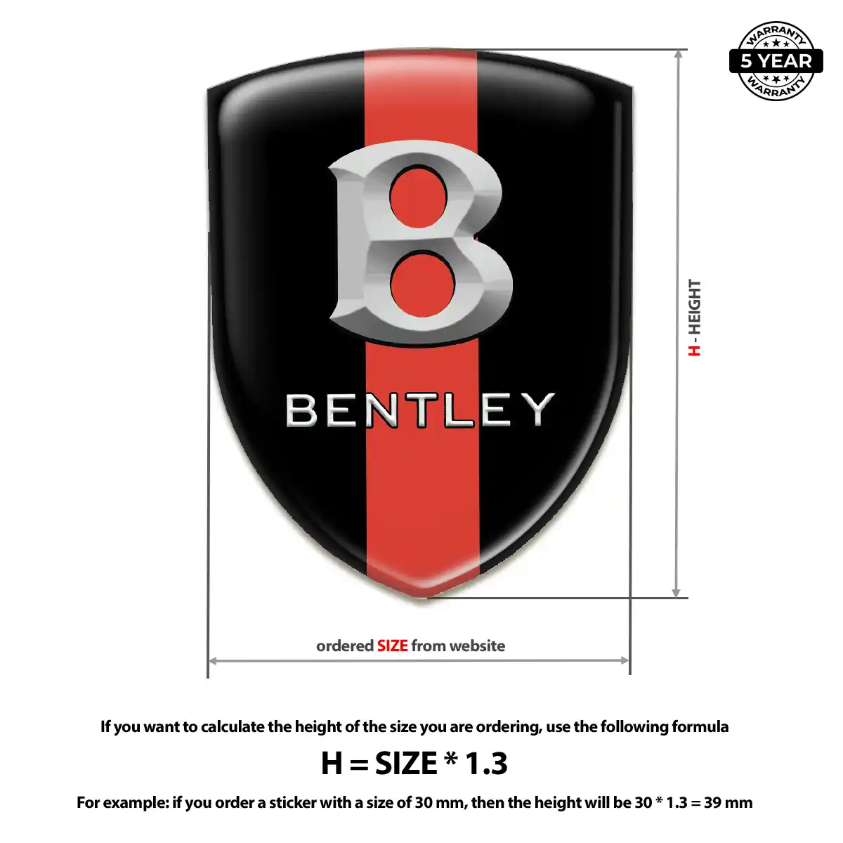 Bentley Gel Emblem Sticker Refined Design