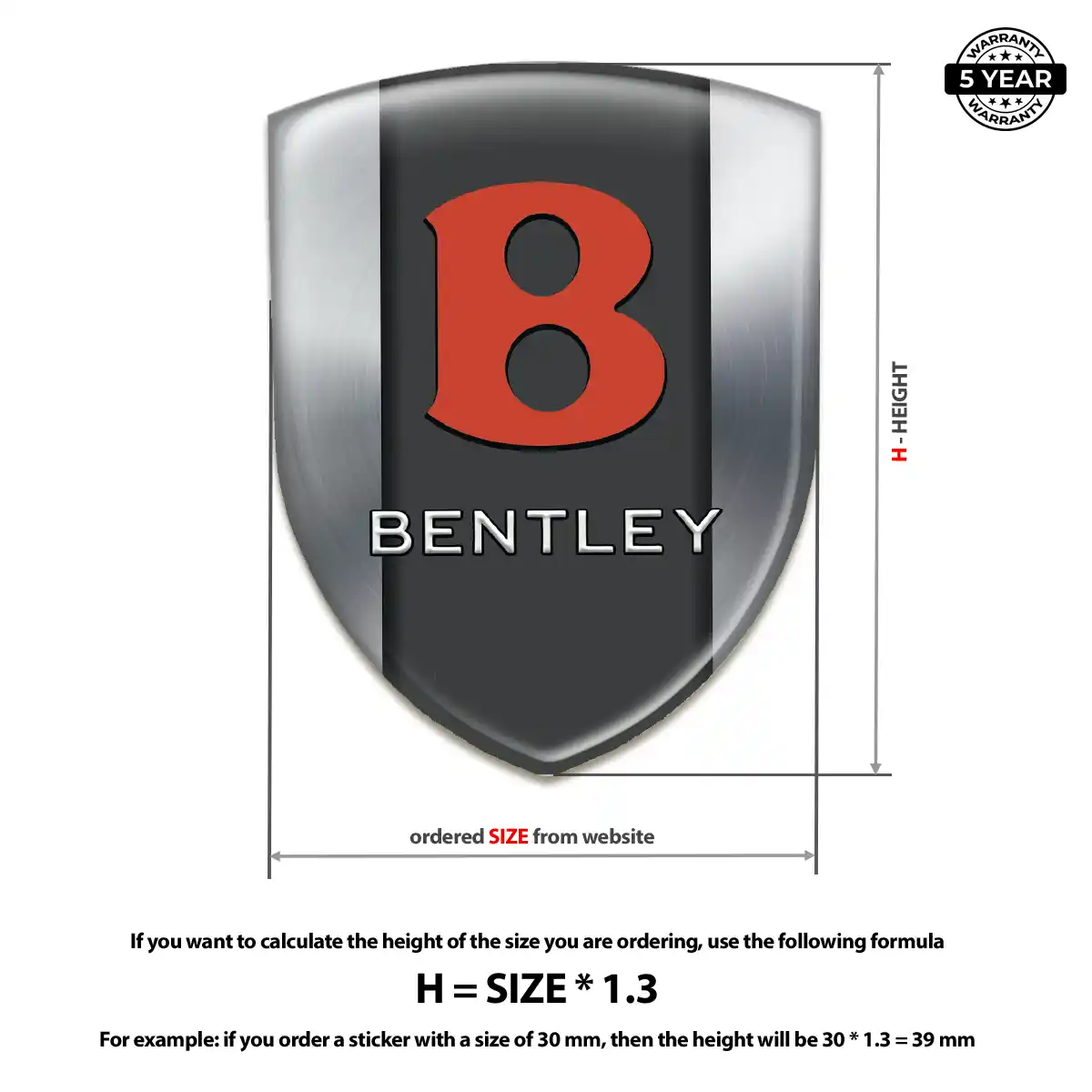 Bentley Gel Emblem Sticker Resin Elite