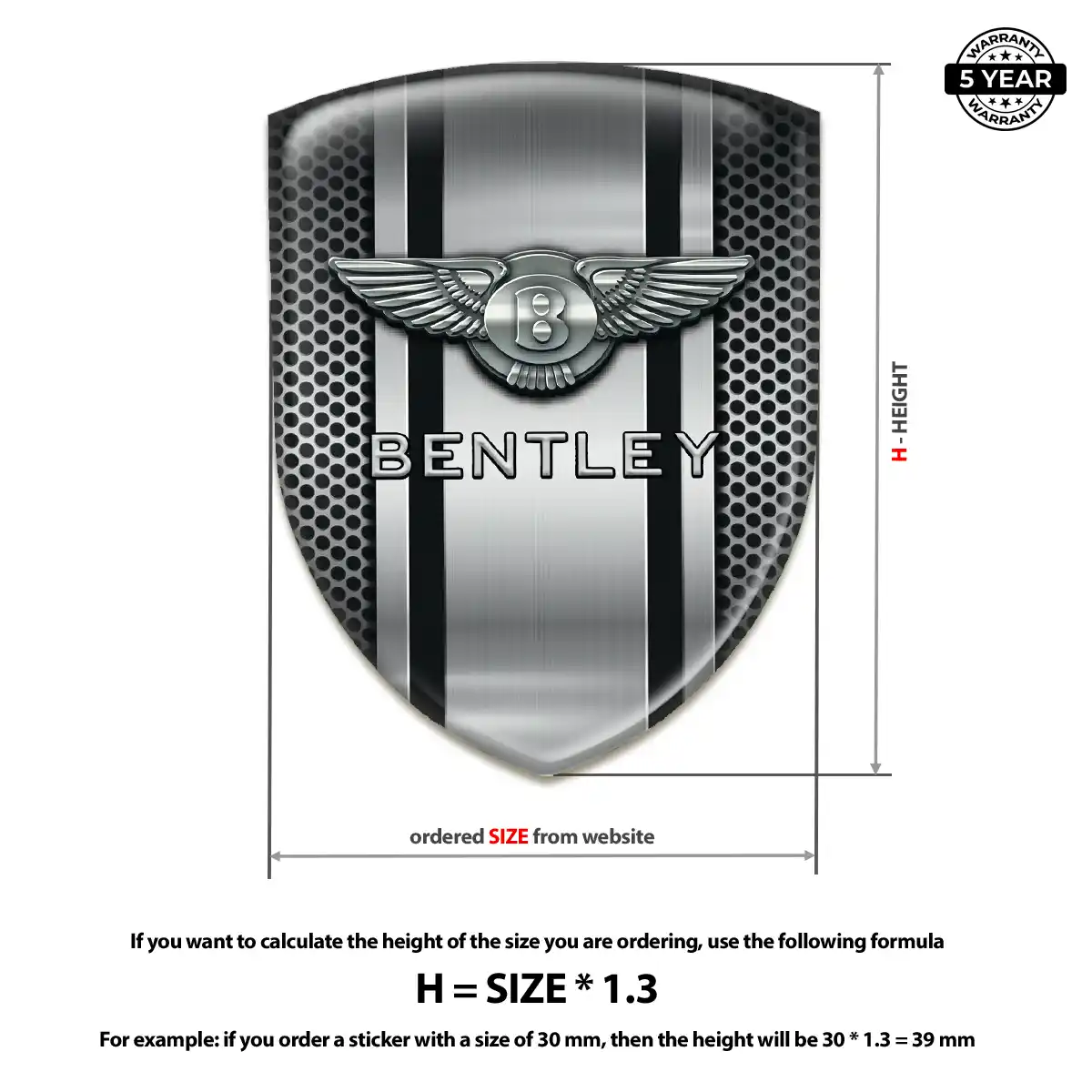 Bentley Gel Emblem Sticker Resin Luxe