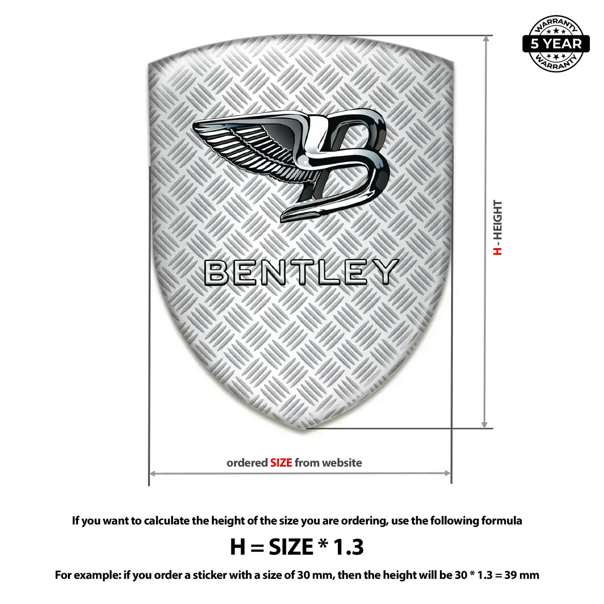 Bentley Gel Emblem Sticker Signature Grade