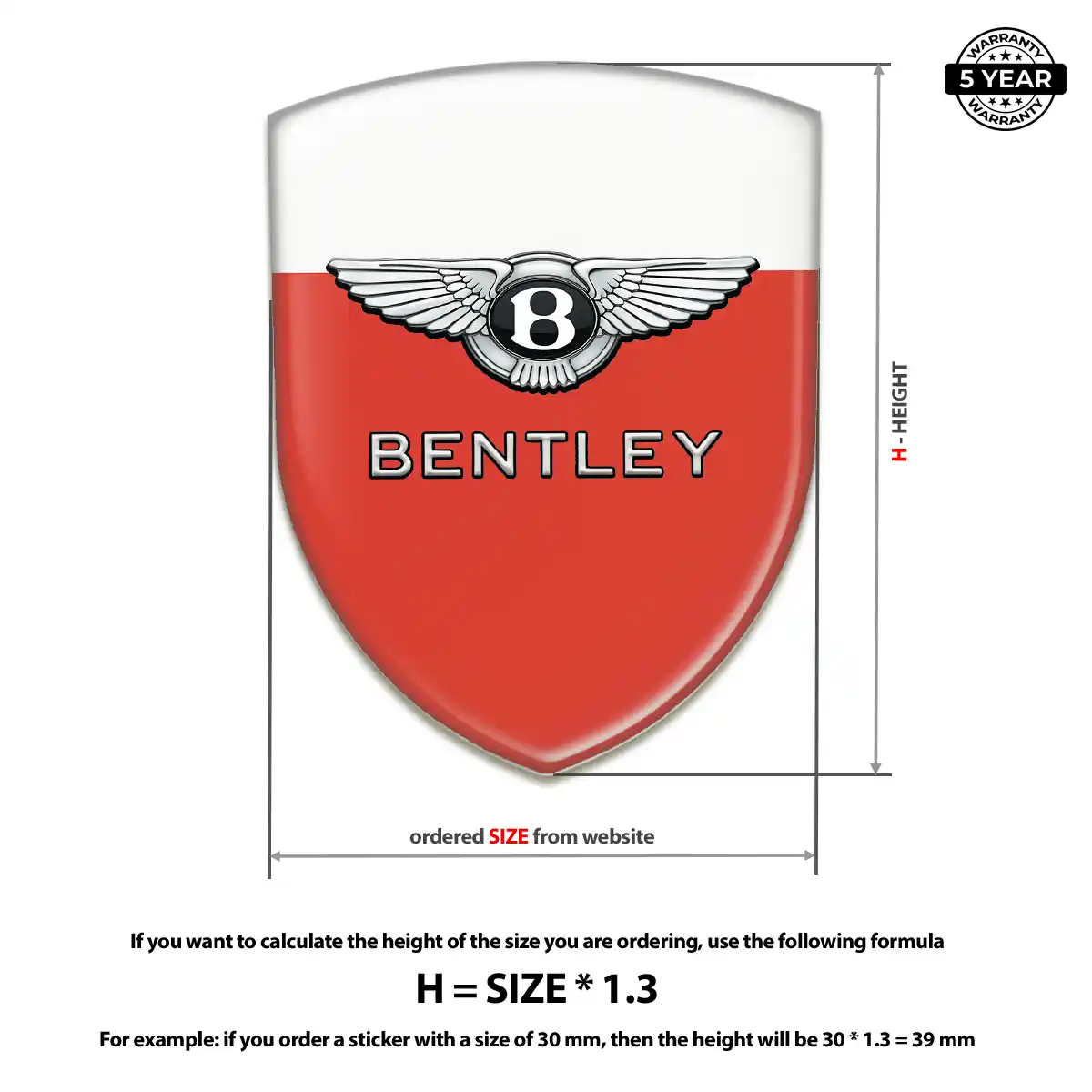 Bentley Gel Emblem Sticker Sleek Style