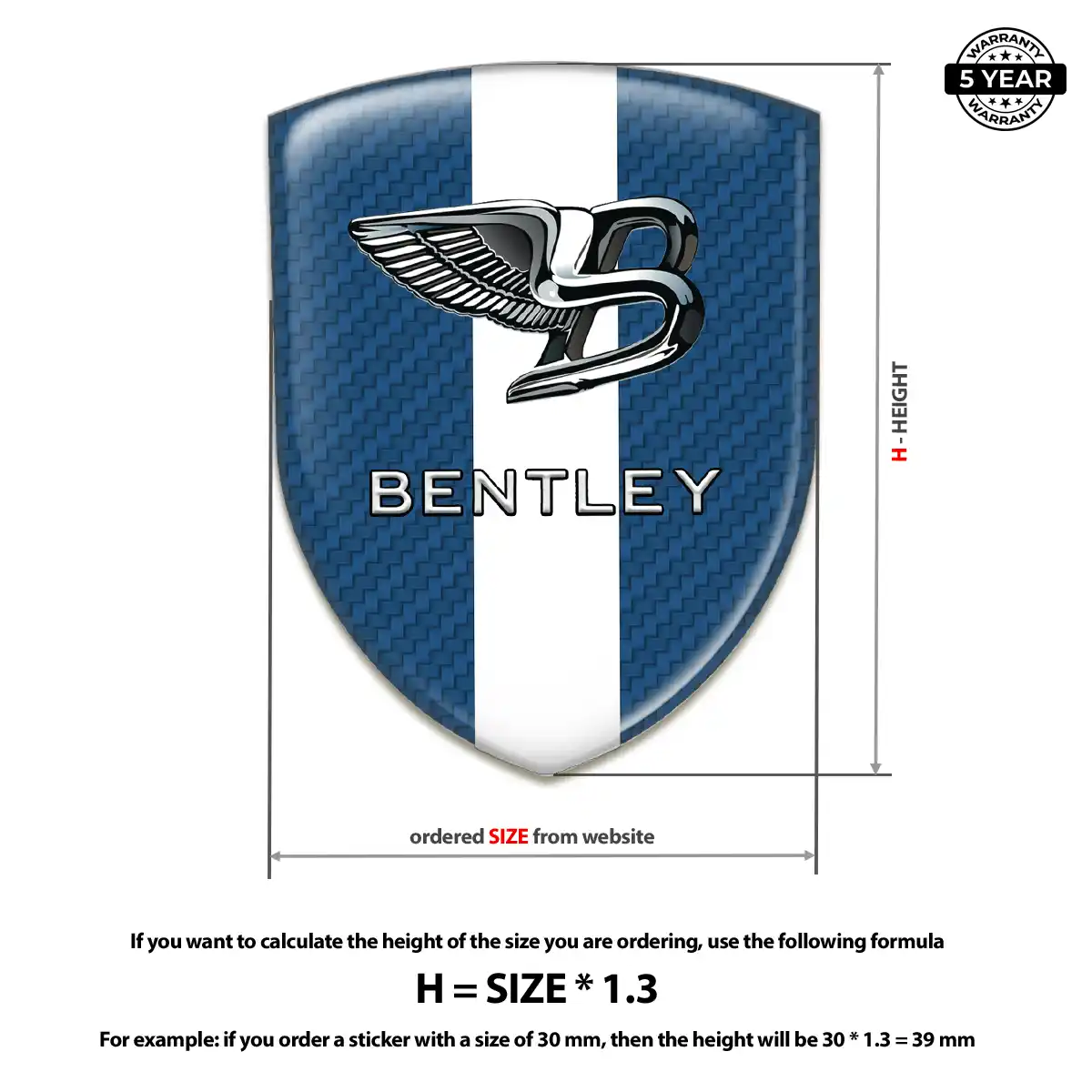Bentley Gel Emblem Sticker Superior Craft