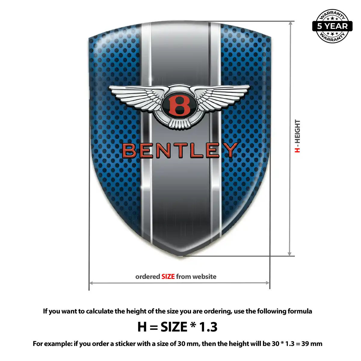 Bentley Logo Emblem Premium Dome
