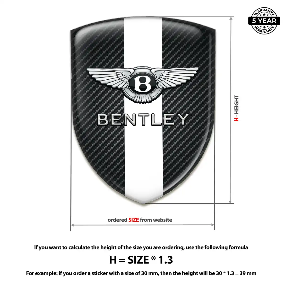 Bentley Logo Sticker Cabin Style
