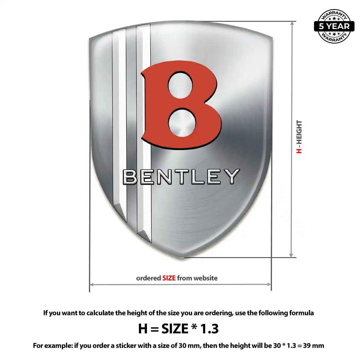 Bentley Logo Sticker Elite Finish