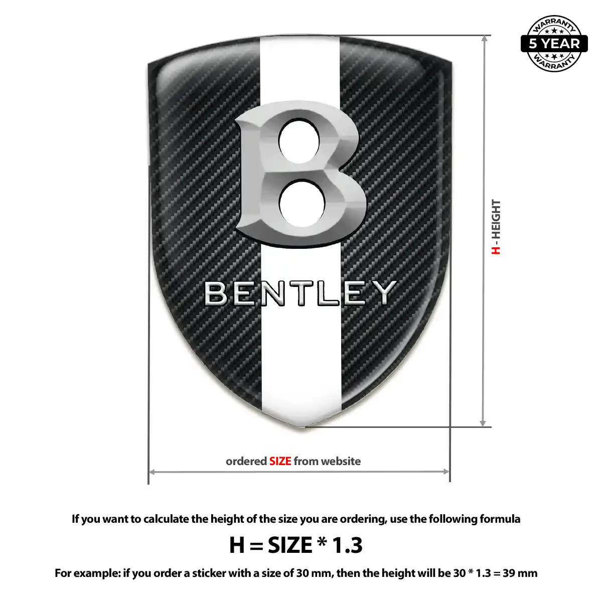 Bentley Logo Sticker Premium Dome