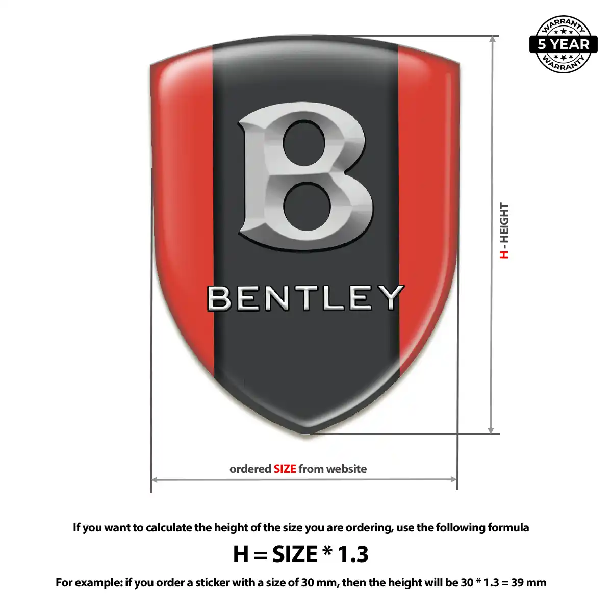 Bentley Logo Sticker Resin Luxe