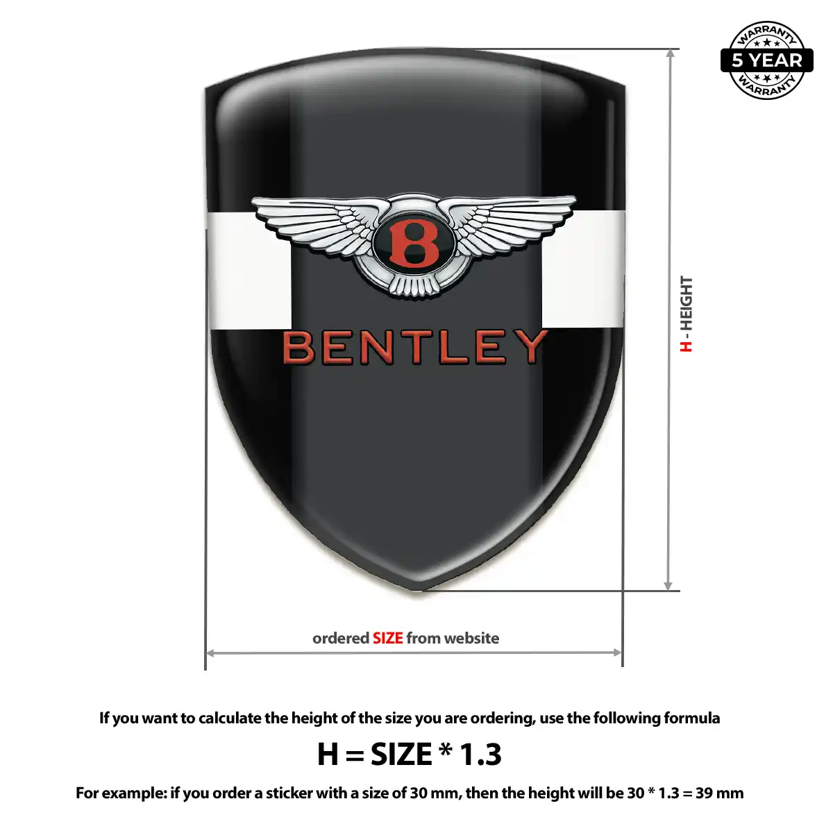Bentley Polyurethane Domed Sticker Elite Edition