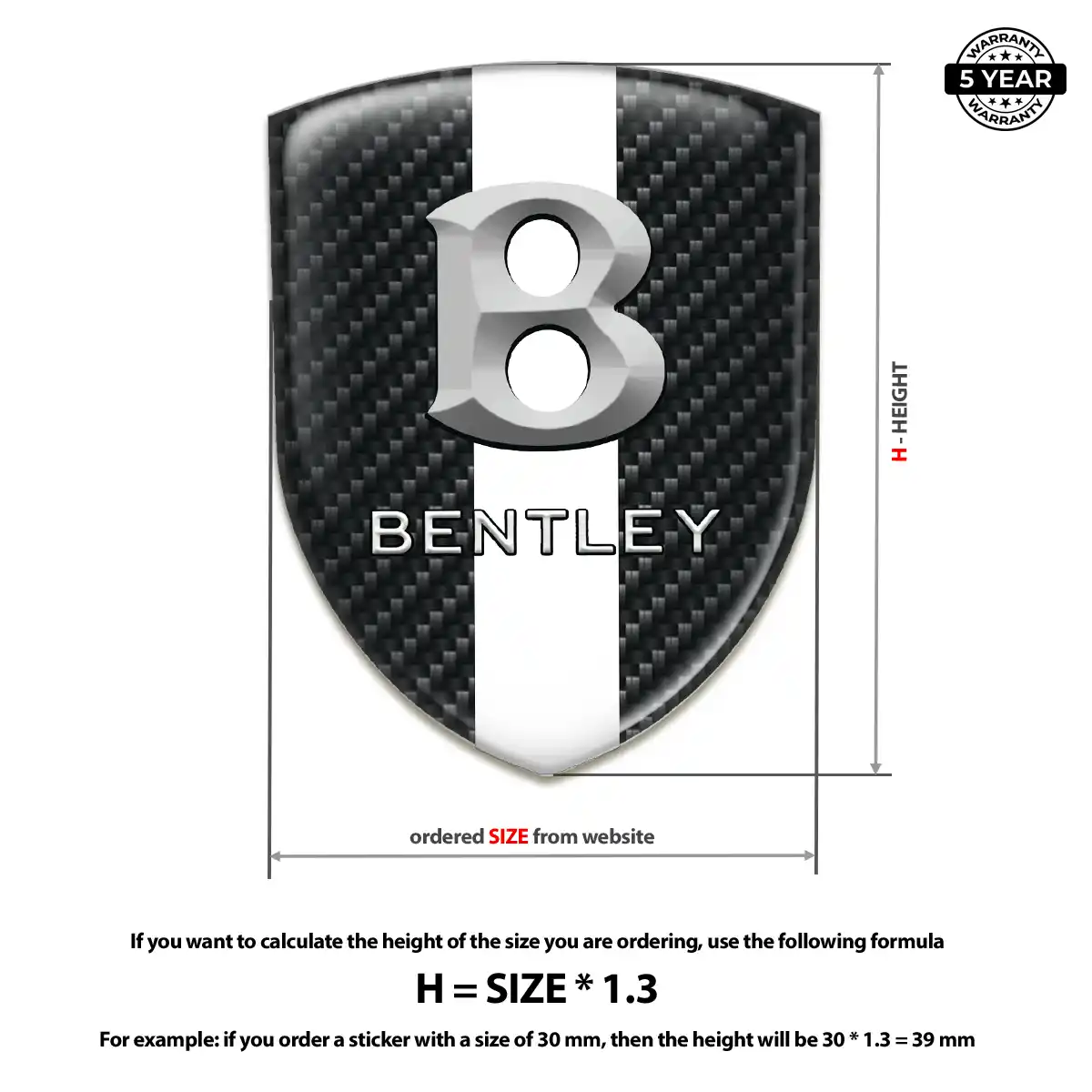 Bentley Polyurethane Domed Sticker Exclusive Series