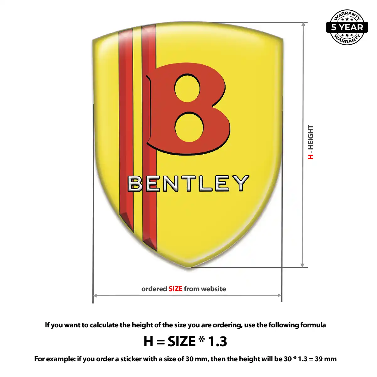 Bentley Polyurethane Domed Sticker Prestige Line