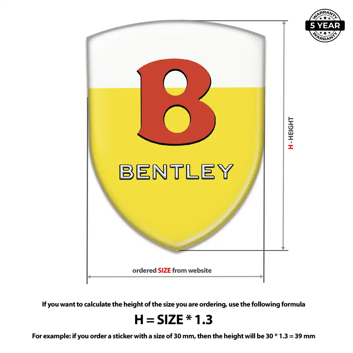 Bentley Polyurethane Domed Sticker Refined Design