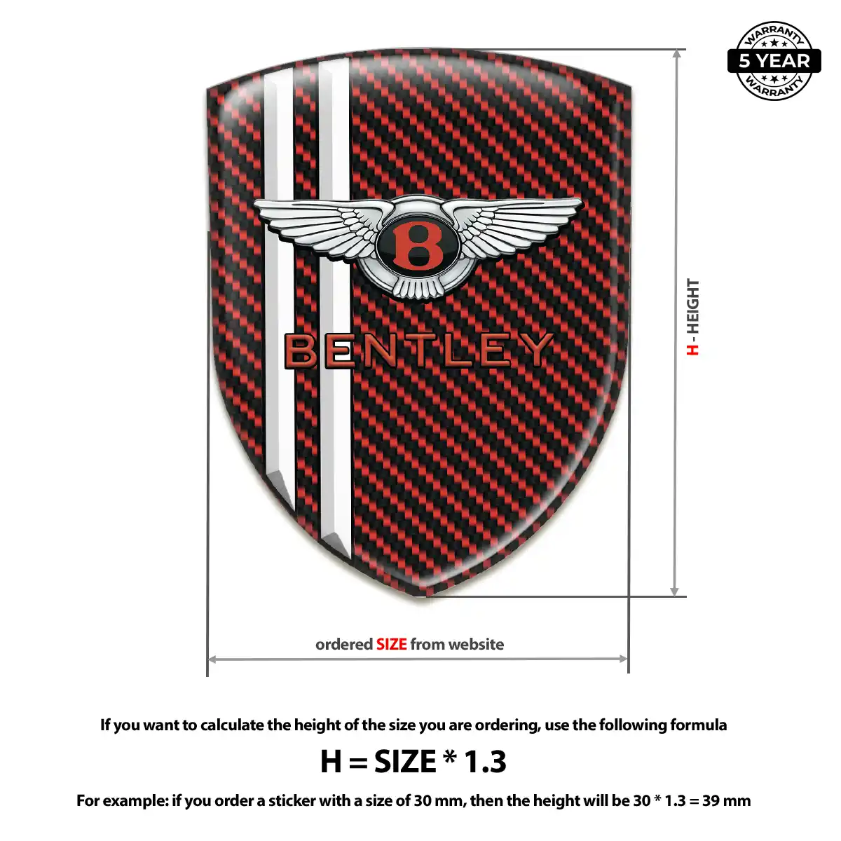 Bentley Polyurethane Domed Sticker Resin Elite