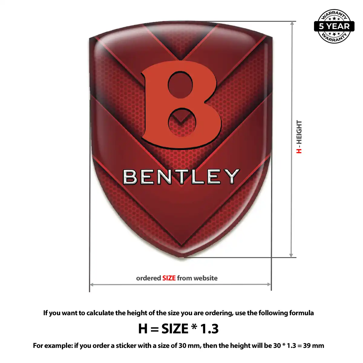 Bentley Polyurethane Domed Sticker Signature Grade