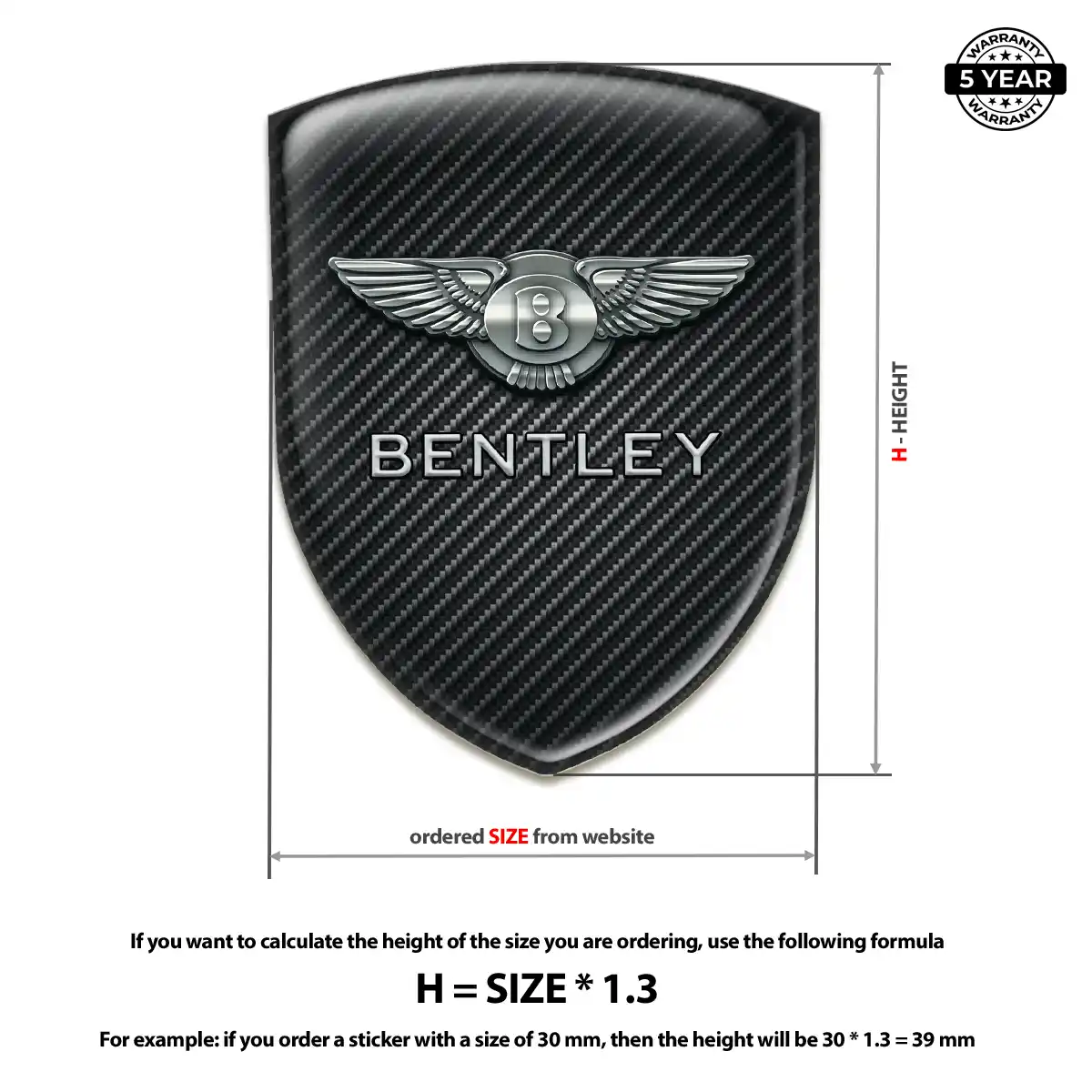 Bentley Resin Badge Sticker Auto Tuning