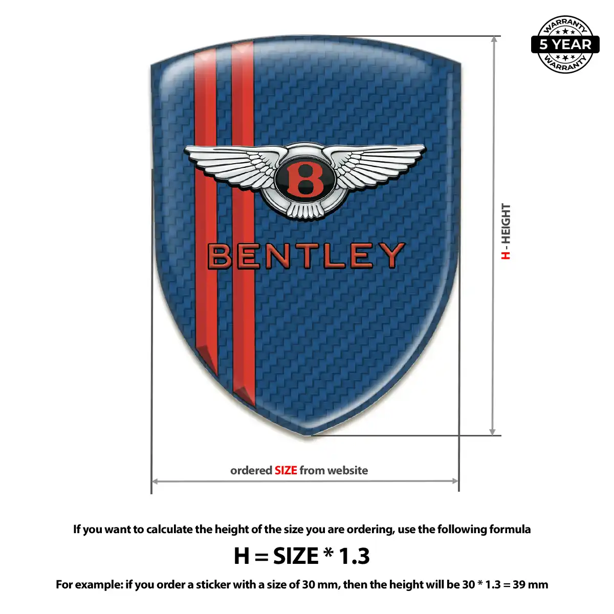 Bentley Resin Badge Sticker Elite Finish