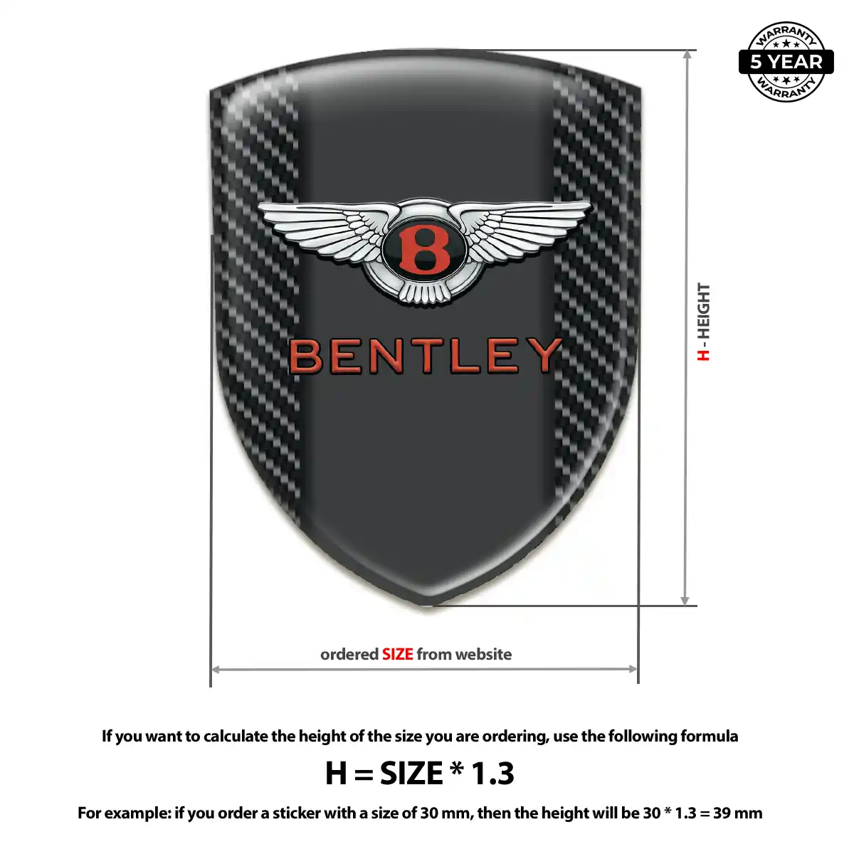 Bentley Resin Badge Sticker Exterior Luxe