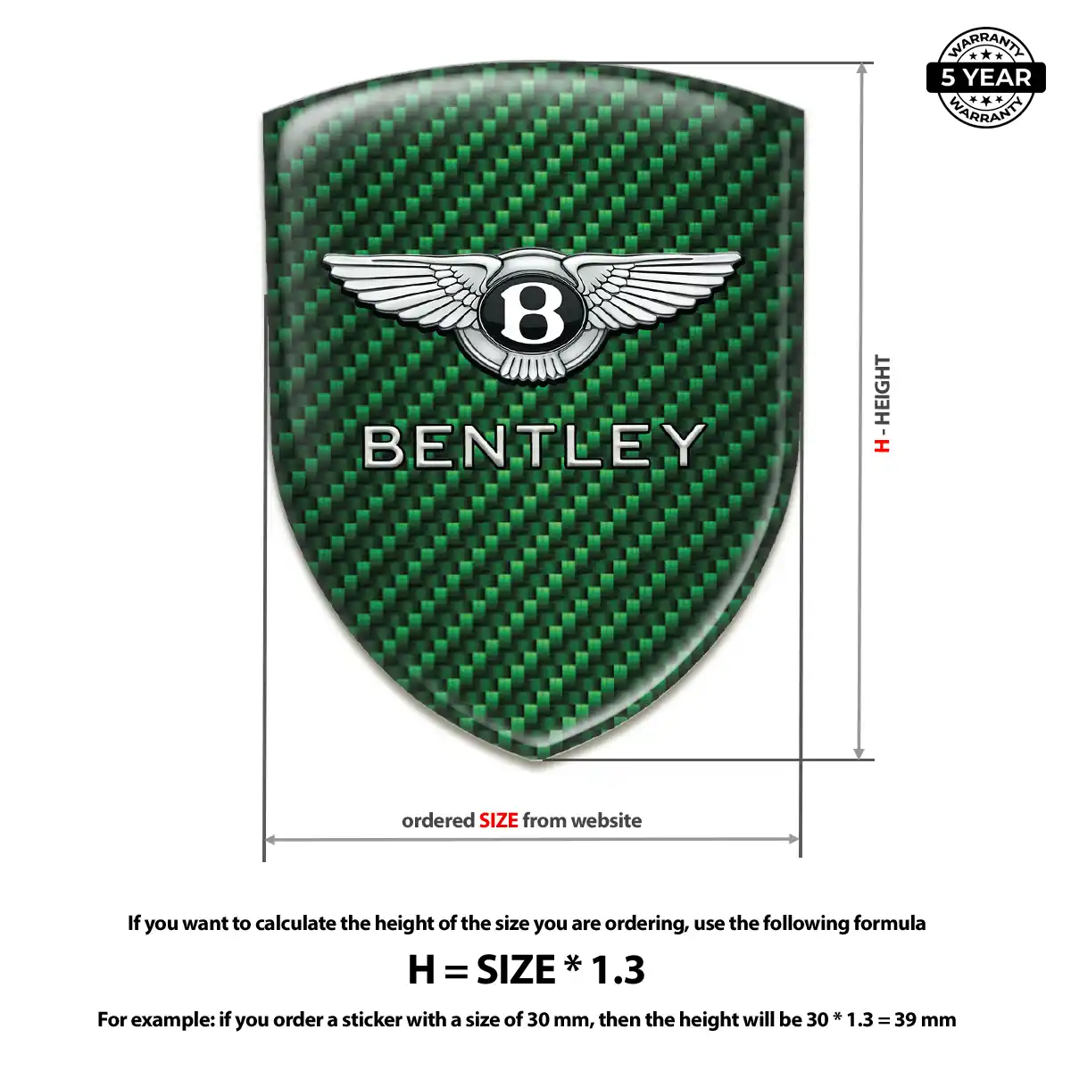 Bentley Resin Badge Sticker Interior Elegance